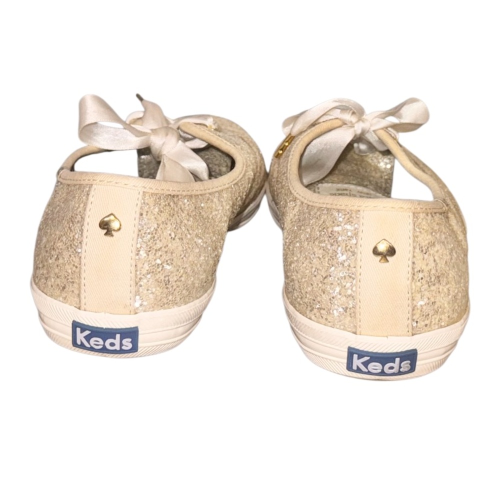 KATE SPADE gold glitter KEDS women’s sneakers TENNIS SHOES size 9.5 - Picture 4 of 17